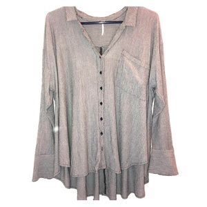 Free People button flare cuff top size M